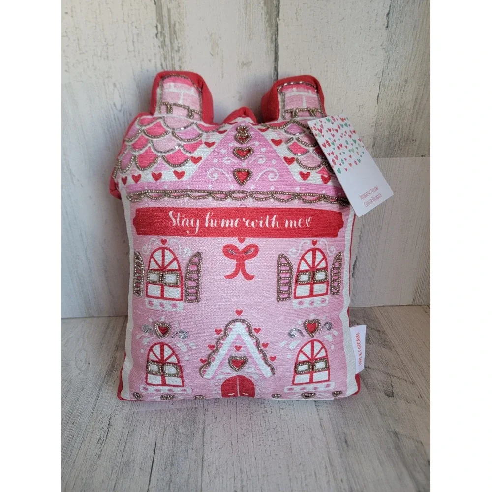 Love cupcakes stay home with me pillow Xmas home decor figure decorative